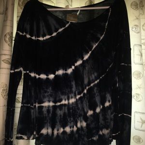 Navy and white tye dye long sleeve